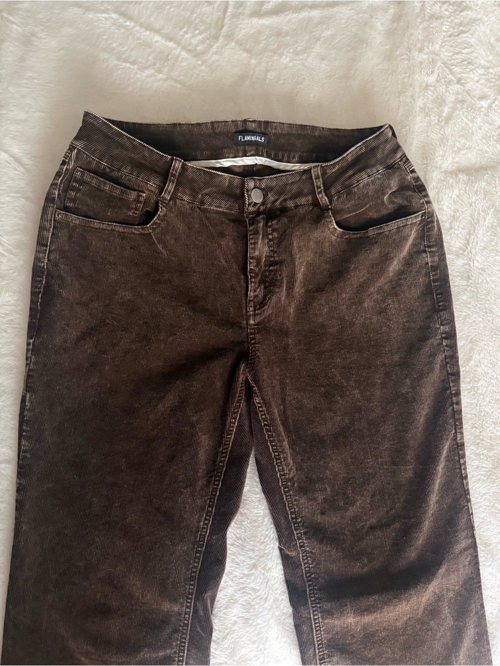 Flamingals Brown Crushed Corduroy Jeans